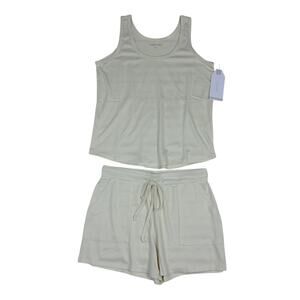Softies Light Yellow Tank Top and Shorts Lounge Set - Women’s Size S New NWT
